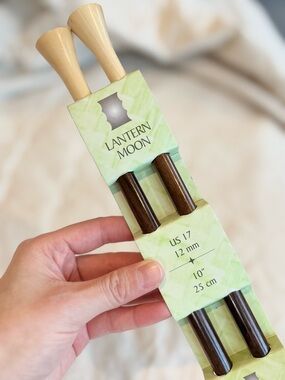 lantern moon US 17 / 12mm - dark brown ebony wood knitting needles NWT